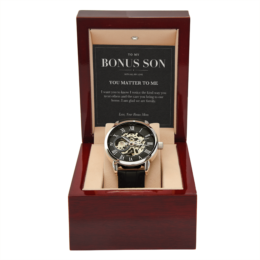 To My Bonus Son Openwork Watch - You Matter to Me