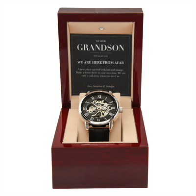 Load image into Gallery viewer, To Our Grandson Moving Away Gift Openwork Watch
