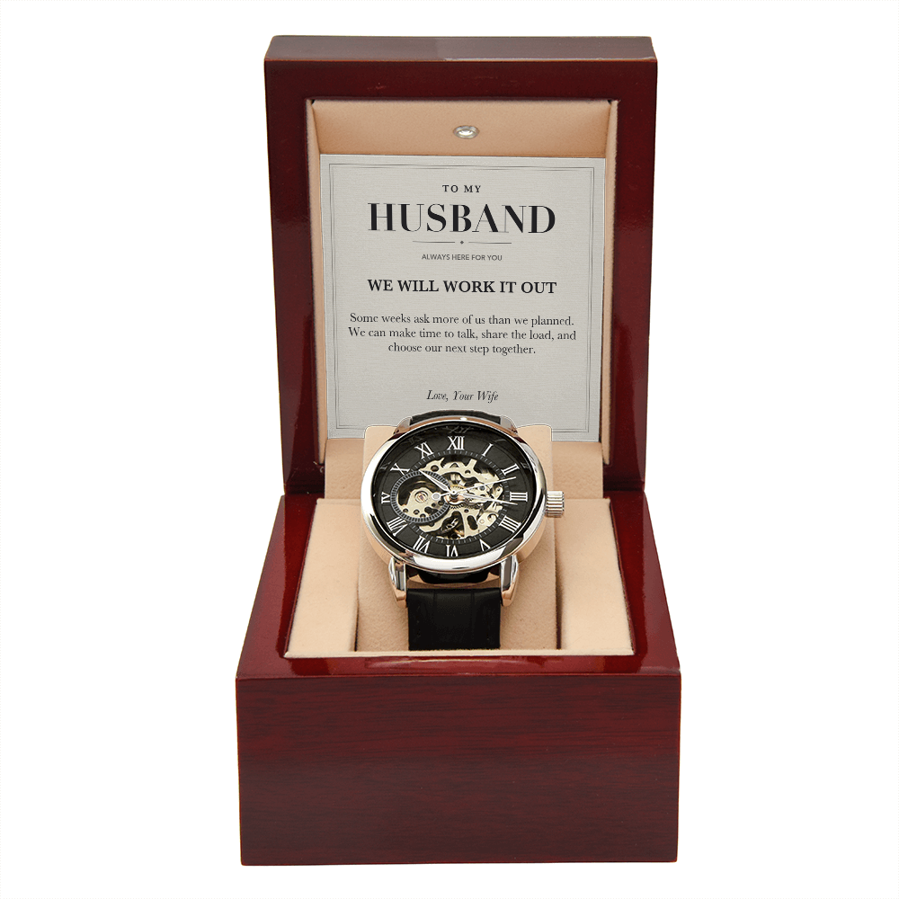 To My Husband Encouragement Openwork Watch - Work It Out
