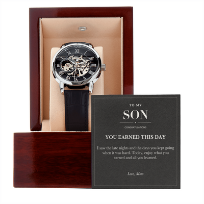 Load image into Gallery viewer, To My Son Graduation Openwork Watch - You Earned This Day
