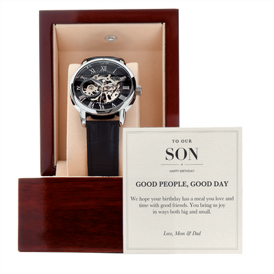 Load image into Gallery viewer, To Our Son Birthday Openwork Watch - Good People, Good Day
