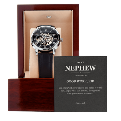 Load image into Gallery viewer, To My Nephew Graduation Openwork Watch from Uncle
