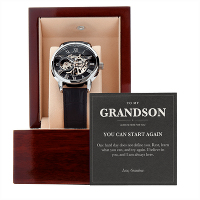 Load image into Gallery viewer, To My Grandson Encouragement Openwork Watch - Start Again
