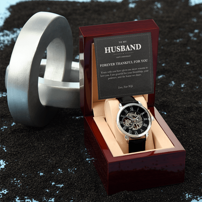 Load image into Gallery viewer, To My Husband Anniversary Openwork Watch - Forever Thankful for You

