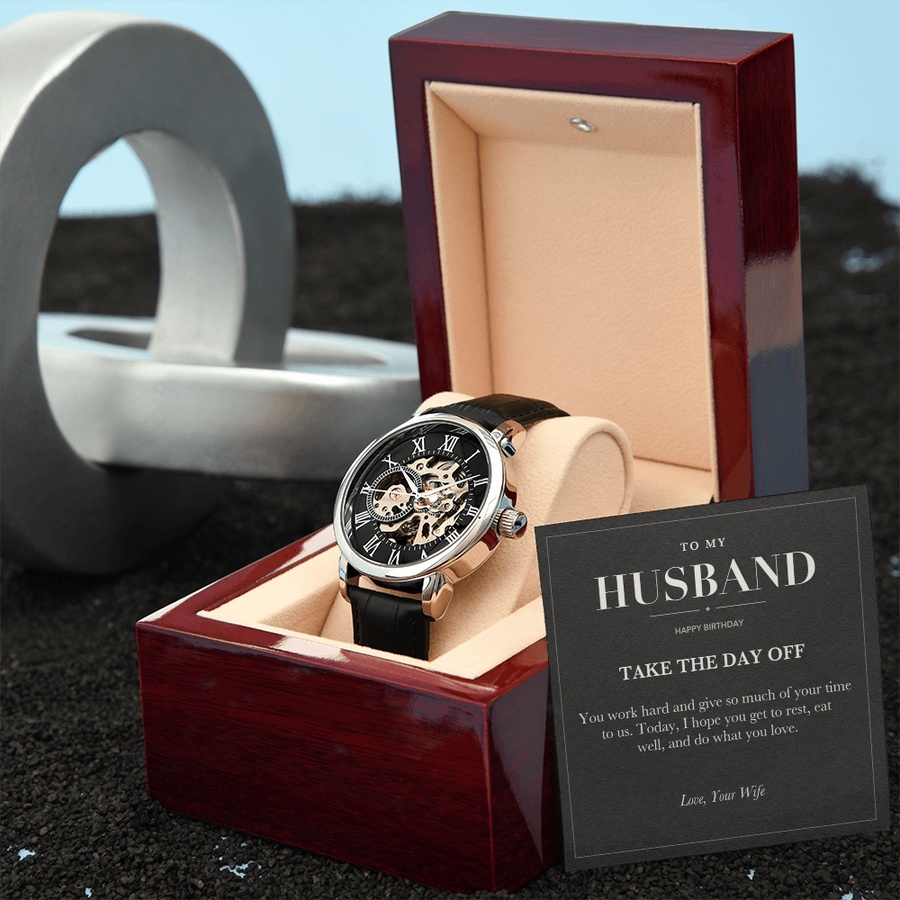 To My Husband Birthday Openwork Watch - Take the Day Off