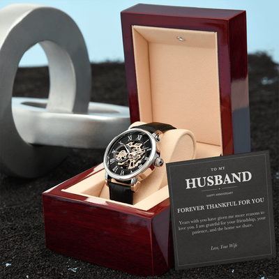 Load image into Gallery viewer, To My Husband Anniversary Openwork Watch - Forever Thankful for You
