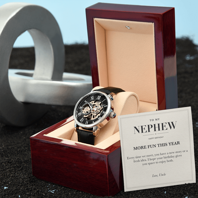 Load image into Gallery viewer, To My Nephew Birthday Openwork Watch - More Fun This Year
