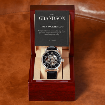 Load image into Gallery viewer, To My Grandson Graduation Openwork Watch from Grandma
