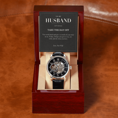 Load image into Gallery viewer, To My Husband Birthday Openwork Watch - Take the Day Off
