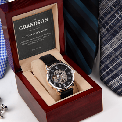 Load image into Gallery viewer, To My Grandson Encouragement Openwork Watch - Start Again
