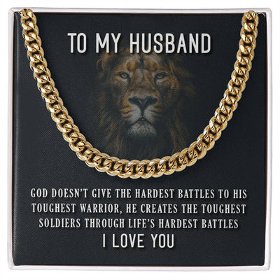 Load image into Gallery viewer, To My Husband Necklace from Wife, God Doesn&amp;#39;t Give the Hardest Battles to His Toughest Warrior
