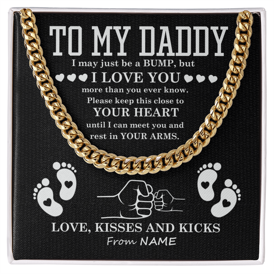 To My Dad Cuban Chain Necklace for Brave Dad, Birthday Gift, Father's Day Gift from Son Daughter