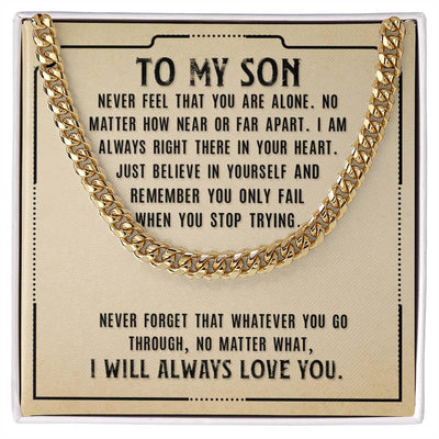 Load image into Gallery viewer, To My Son Necklace from Mom, Never Feel That You Are Alone
