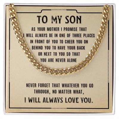 Load image into Gallery viewer, To My Son Cuban Link Chain Silver, Birthday Christian Gift for Son from Mom
