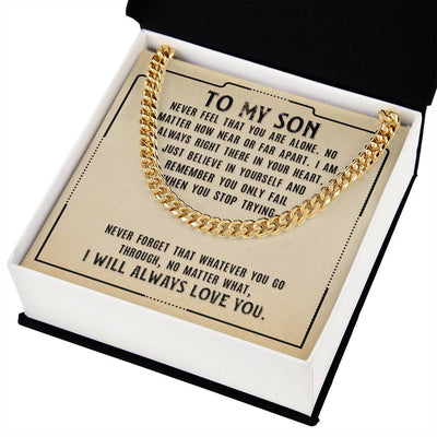 Load image into Gallery viewer, To My Son Necklace from Mom, Never Feel That You Are Alone
