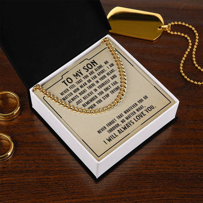 Load image into Gallery viewer, To My Son Necklace from Mom, Never Feel That You Are Alone
