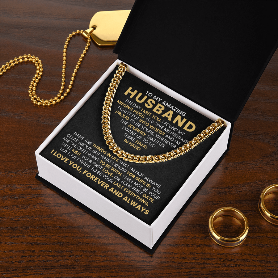 To My Husband Cuban Chain Link Birthday Gifts, the Day I Met You I Found My Missing Piece