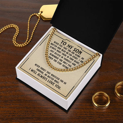 Load image into Gallery viewer, To My Son Necklace from Mom, Never Feel That You Are Alone
