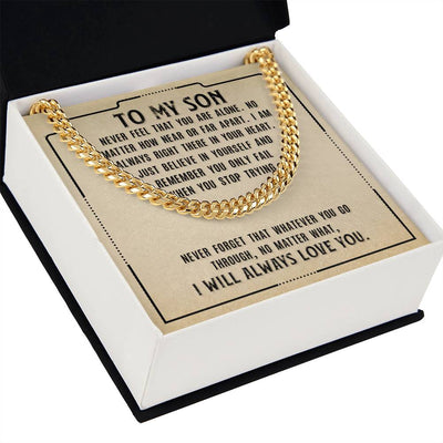 Load image into Gallery viewer, To My Son Necklace from Mom, Never Feel That You Are Alone

