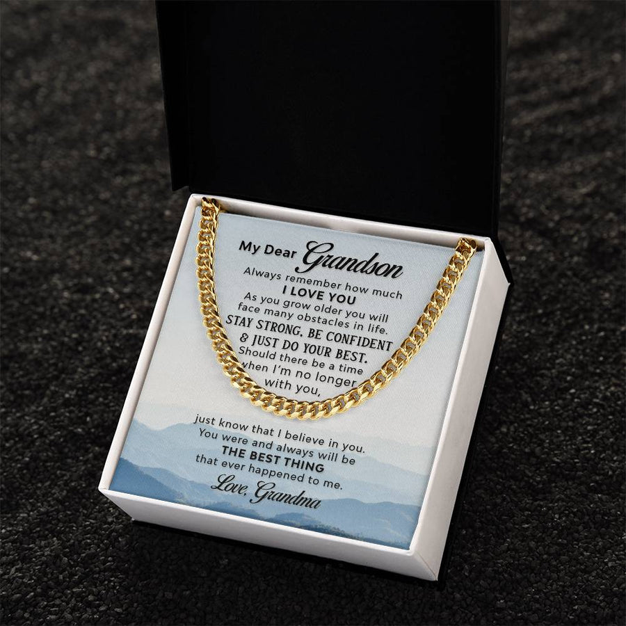 To My Grandson Necklace from Grandma, Always Remember Grandson Necklace