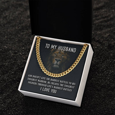 Load image into Gallery viewer, To My Husband Necklace from Wife, God Doesn&amp;#39;t Give the Hardest Battles to His Toughest Warrior
