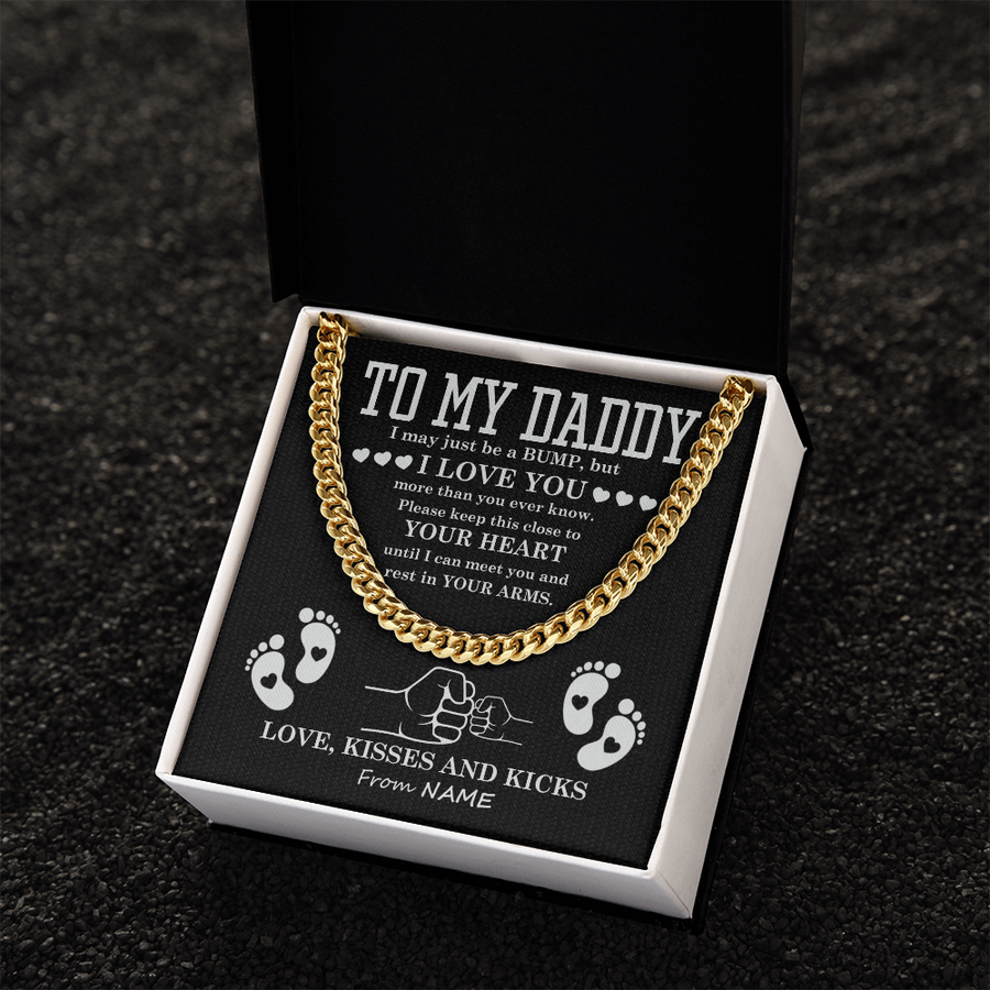 To My Dad Cuban Chain Necklace for Brave Dad, Birthday Gift, Father's Day Gift from Son Daughter