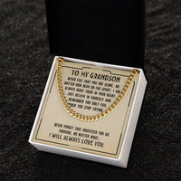 Load image into Gallery viewer, To My Grandson Necklace from Grandparents, Never Feel That You Are Alone
