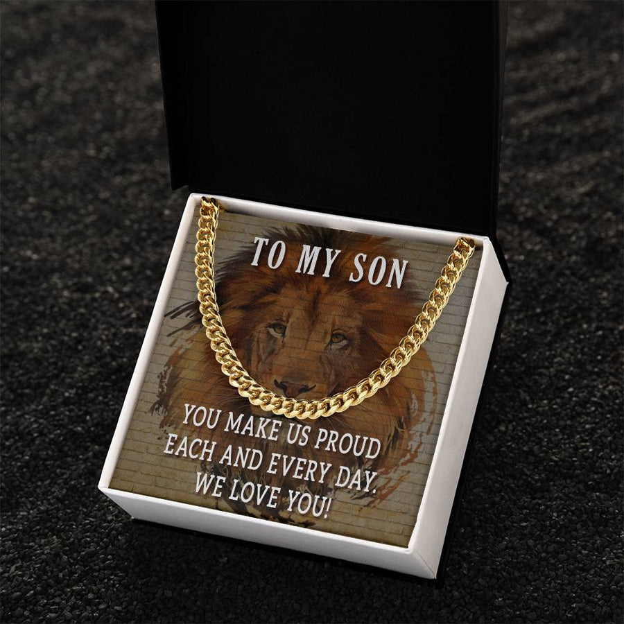 To My Son Cuban Chain Necklace