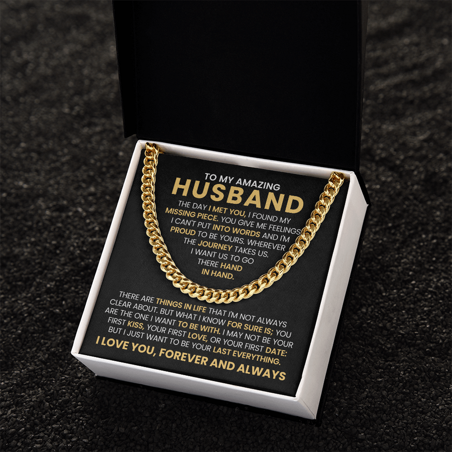 To My Husband Cuban Chain Link Birthday Gifts, the Day I Met You I Found My Missing Piece