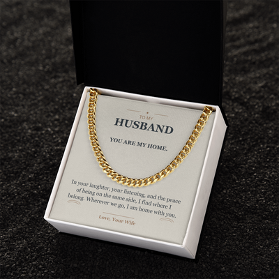 Load image into Gallery viewer, To My Husband, Home With You - Cuban Link Chain
