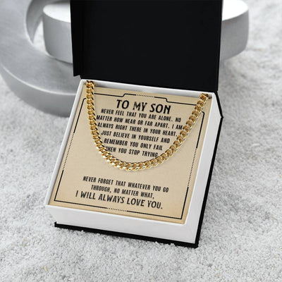 Load image into Gallery viewer, To My Son Necklace from Mom, Never Feel That You Are Alone
