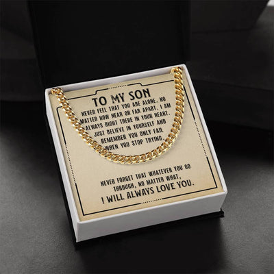 Load image into Gallery viewer, To My Son Necklace from Mom, Never Feel That You Are Alone
