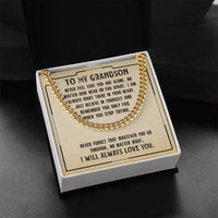 Load image into Gallery viewer, To My Grandson Necklace from Grandparents, Never Feel That You Are Alone
