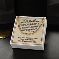 Load image into Gallery viewer, To My Grandson Necklace from Grandparents, Never Feel That You Are Alone
