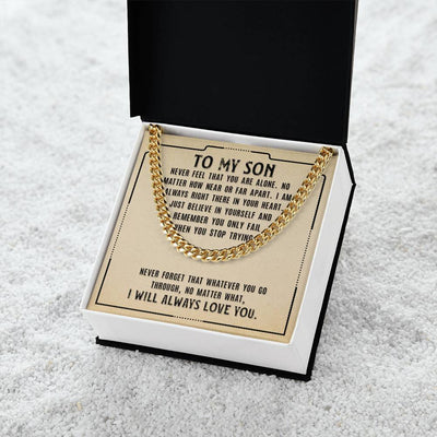Load image into Gallery viewer, To My Son Necklace from Mom, Never Feel That You Are Alone
