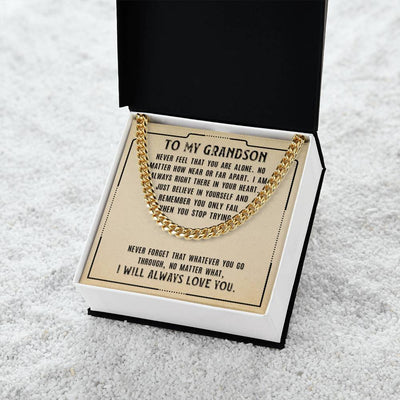 Load image into Gallery viewer, To My Grandson Necklace from Grandparents, Never Feel That You Are Alone
