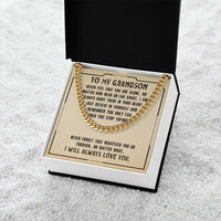 Load image into Gallery viewer, To My Grandson Necklace from Grandparents, Never Feel That You Are Alone
