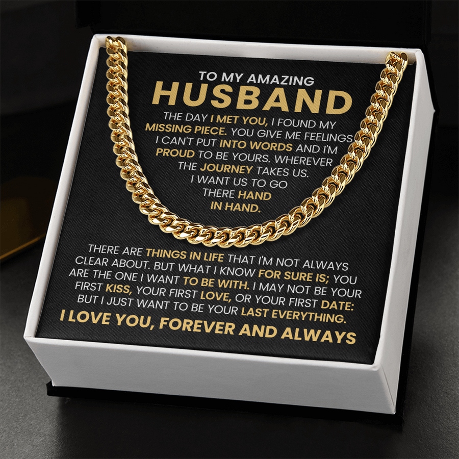 To My Husband Cuban Chain Link Birthday Gifts, the Day I Met You I Found My Missing Piece