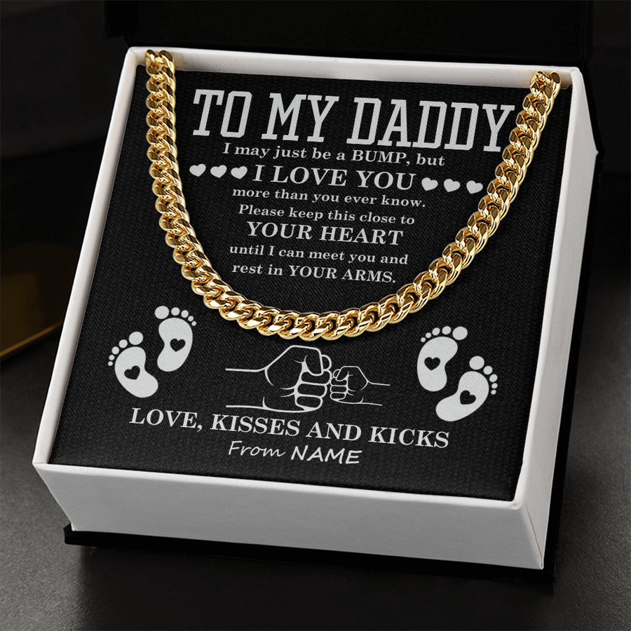 To My Dad Cuban Chain Necklace for Brave Dad, Birthday Gift, Father's Day Gift from Son Daughter