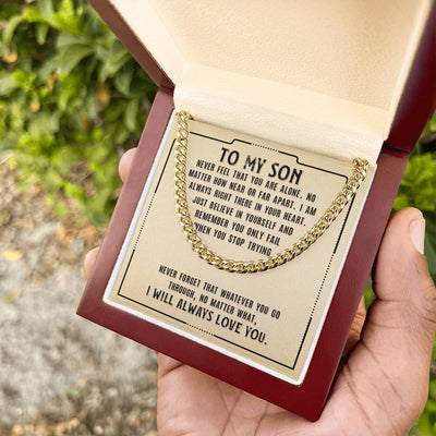 Load image into Gallery viewer, To My Son Necklace from Mom, Never Feel That You Are Alone
