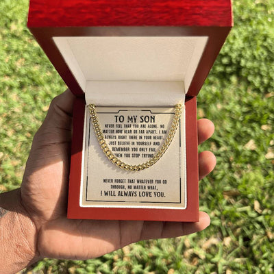 Load image into Gallery viewer, To My Son Necklace from Mom, Never Feel That You Are Alone
