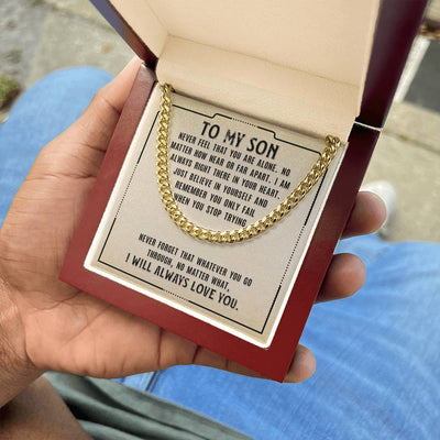 Load image into Gallery viewer, To My Son Necklace from Mom, Never Feel That You Are Alone
