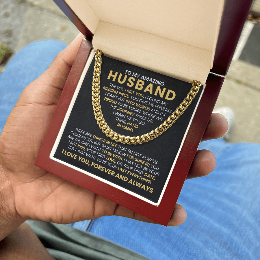 To My Husband Cuban Chain Link Birthday Gifts, the Day I Met You I Found My Missing Piece