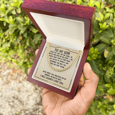 Load image into Gallery viewer, To My Son Necklace from Mom, Never Feel That You Are Alone
