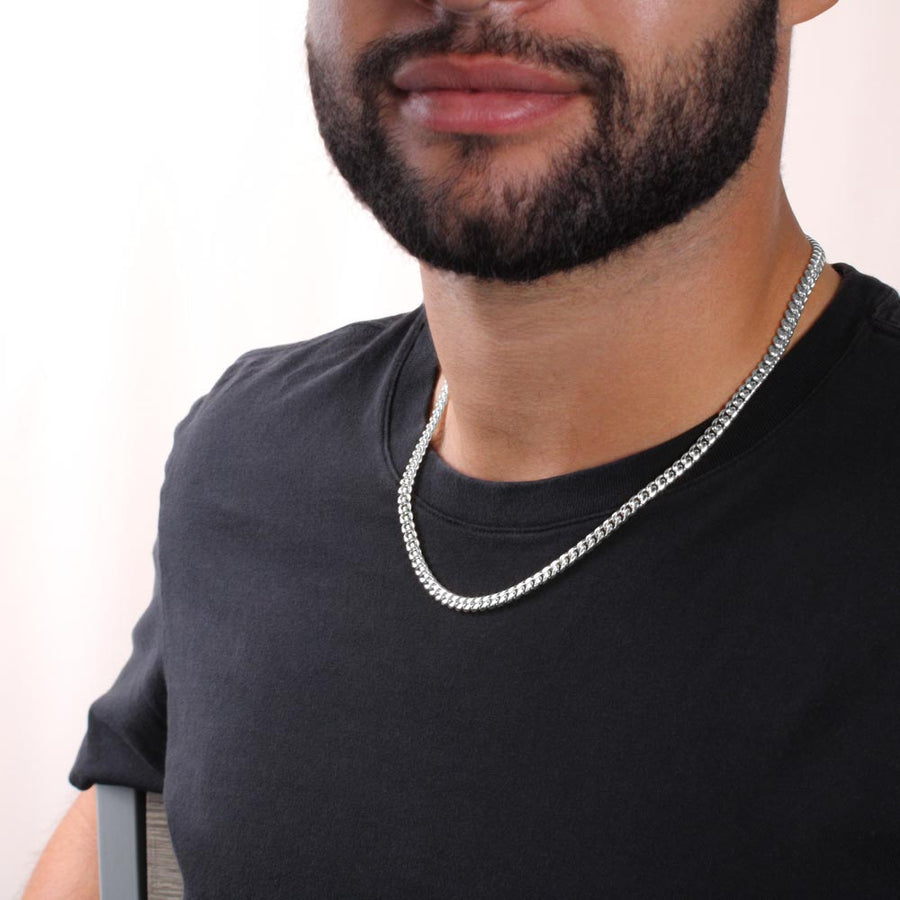 To My Son Cuban Link Chain with Message, You Are Braver Than You Believe, Stronger Than You  Seem
