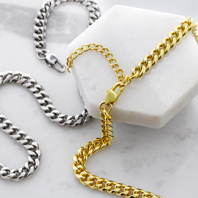 Load image into Gallery viewer, To My Son Cuban Link Chain with Message, You Are Braver Than You Believe, Stronger Than You  Seem
