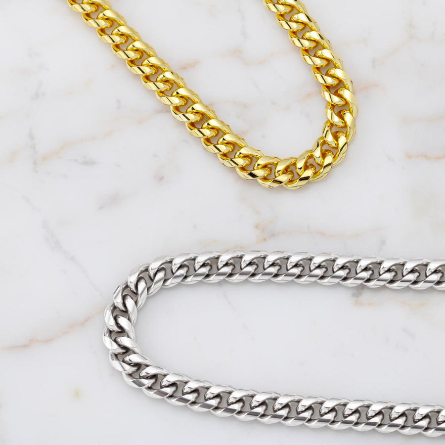To My Son Cuban Link Chain Stainless Steel with Message, Birthday Necklace for Son from Mom and Dad