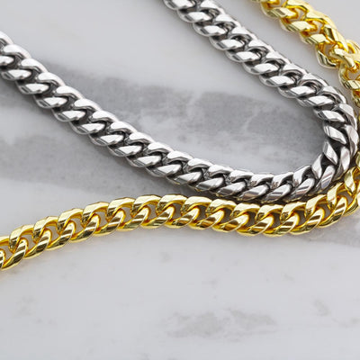 Load image into Gallery viewer, To My Son Cuban Link Chain Stainless Steel with Message, Birthday Necklace for Son from Mom and Dad
