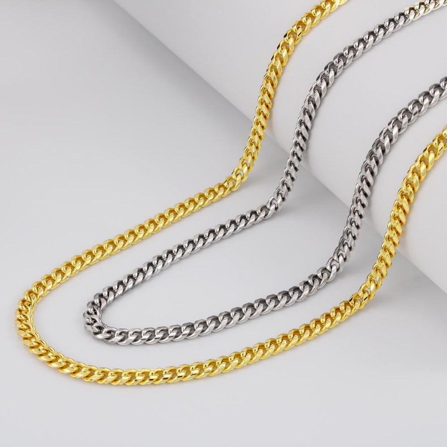 To My Son Cuban Link Chain Stainless Steel with Message, Birthday Necklace for Son from Mom and Dad