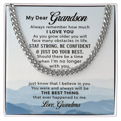 Load image into Gallery viewer, To My Grandson Necklace from Grandma, Always Remember Grandson Necklace
